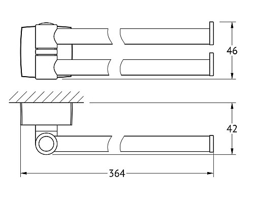 Держатель полотенец поворотный двойной (хром) FBS ESP 044 37 см