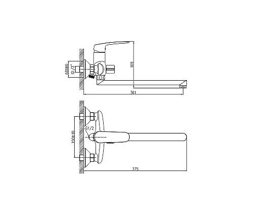 Смеситель для ванны Haiba HB22183 универсальный Хром