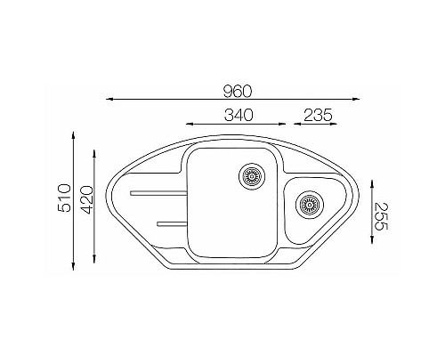Кухонная мойка TopZero Angelina 960.510.15-10 Cosmos