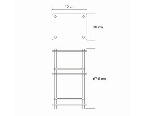 Напольная тройная полка WasserKRAFT K-4033