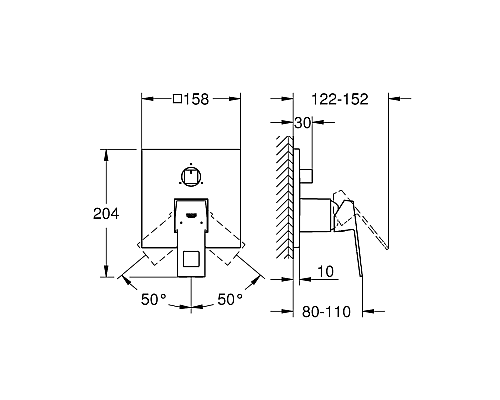 Смеситель для душа Grohe Eurocube 24094000 Хром