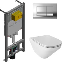 Комплект унитаза с инсталляцией Jacob Delafon Modern Life E21773RU-00 с сиденьем Микролифт и клавишей смыва