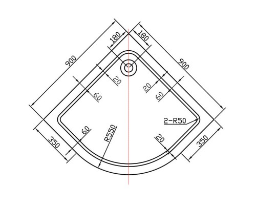 Акриловый поддон для душа Vincea 90x90 Белый, арт