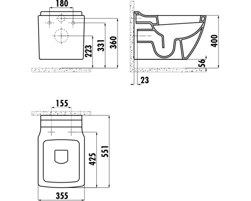 Унитаз Creavit Trend TP324-11CB00E-0000 подвесной Белый без сиденья