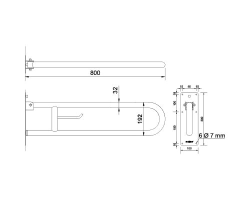 Поручень Nofer 15051.80.S Нержавеющая сталь матовая