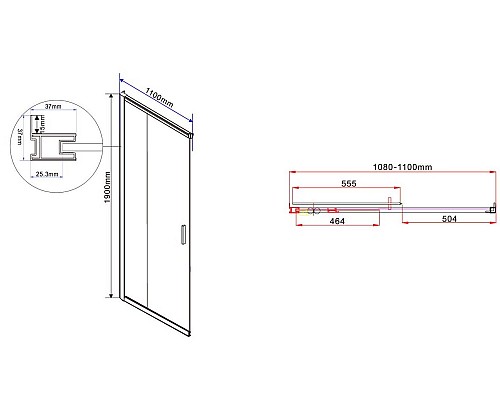 Душевой уголок Vincea Garda 110х110 VSS-1G1111CH профиль Хром стекло шиншилла