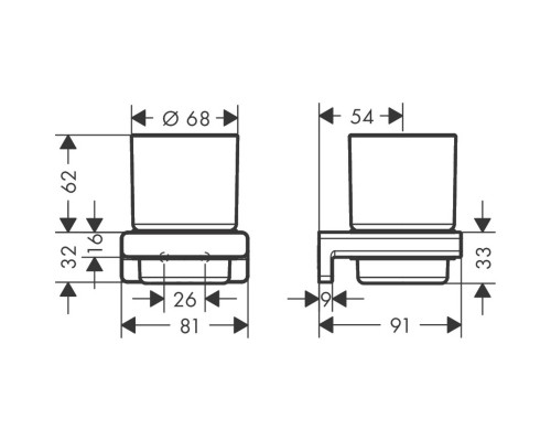 Стакан для зубных щеток Hansgrohe AddStoris 41749670 Черный матовый