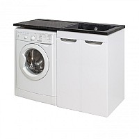 Тумба под раковину Runo ЛИРА 60 УТ000003443 черный мрамор,левое крыло