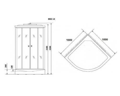 Душевая кабина Niagara Classic NG-3502-14G 100x100
