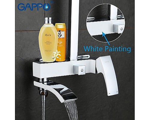 Душевая система Gappo G07 G2407-8 Белая Хром