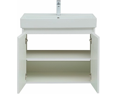 Тумба под раковину Aquanet Nova Lite 75 298850 подвесная Белая глянцевая