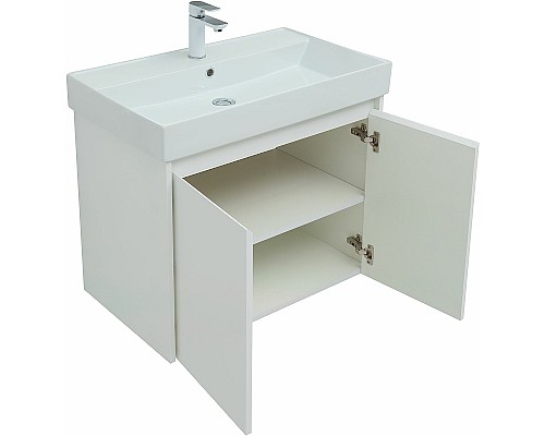 Тумба под раковину Aquanet Nova Lite 75 298850 подвесная Белая глянцевая