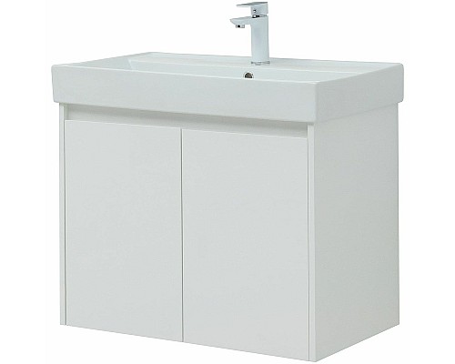 Тумба под раковину Aquanet Nova Lite 75 298850 подвесная Белая глянцевая