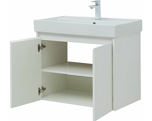 Тумба под раковину Aquanet Nova Lite 75 298850 подвесная Белая глянцевая