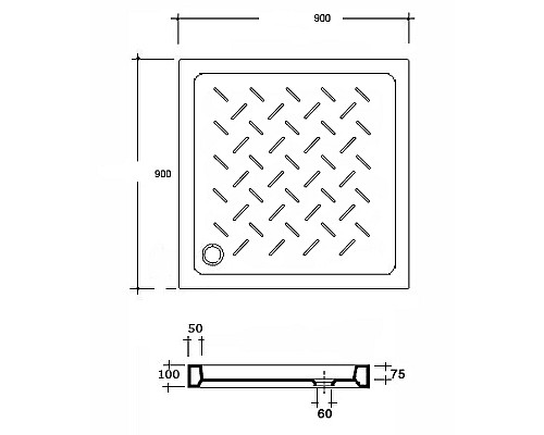 Керамический душевой поддон RGW CER CR B 90x90 19170199-04 Черный