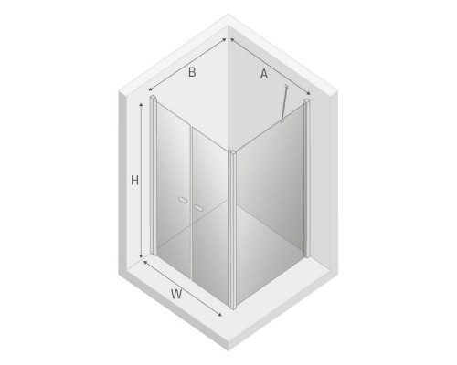Душевое ограждение NEW TRENDY NEW SOLEO 90x90x195 (хром)