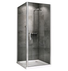 Душевой уголок Abber Sonnenstrand 100x100 профиль Хром стекло прозрачное