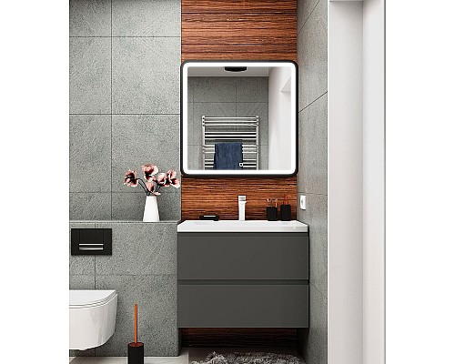 Тумба под раковину Art&Max AM-Bianchi-750-2C-SO-GM подвесная Серый матовый