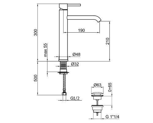 Смеситель для раковины Webert Elio EL830402345 Никель матовый
