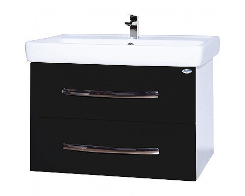 Тумба под раковину Bellezza Рокко 70 4635311670046 подвесная Черная Белая