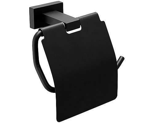 Держатель туалетной бумаги Belz B903 B90303 с крышкой Черный матовый