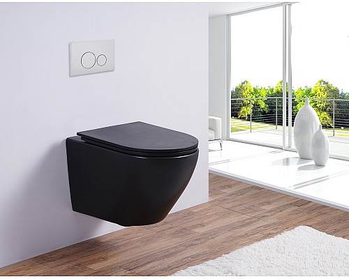 Унитаз подвесной ESBANO AZALEA Matt Black ESUPAZALBM 480x360x360