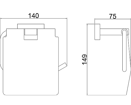 Держатель туалетной бумаги Belz B903 B90303 с крышкой Черный матовый