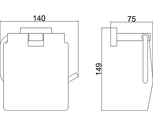 Держатель туалетной бумаги Belz B903 B90303 с крышкой Черный матовый
