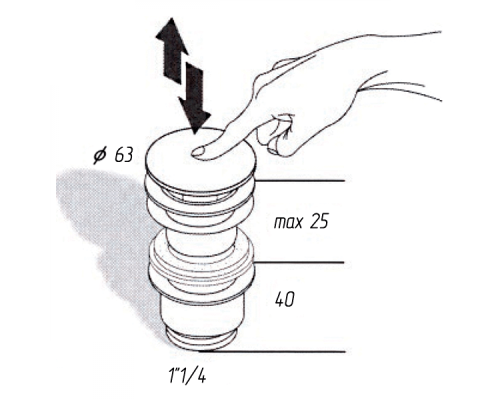 Донный клапан Migliore Ricambi 17953 click-clack Хром