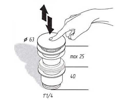 Донный клапан Migliore Ricambi 17953 click-clack Хром