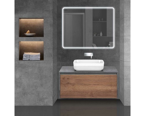 Тумба под раковину Vincea Mesa 100 VMC-2MS100TB подвесная T.Oak Beton