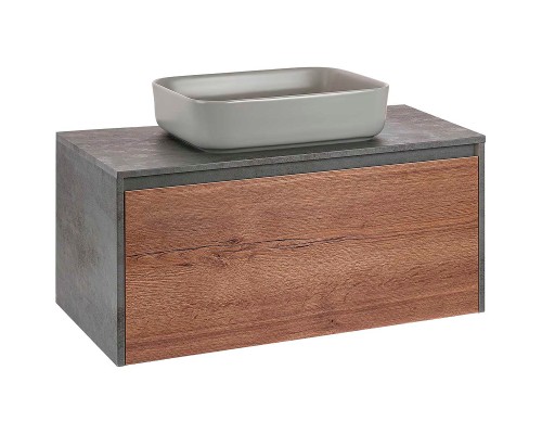 Тумба под раковину Vincea Mesa 100 VMC-2MS100TB подвесная T.Oak Beton