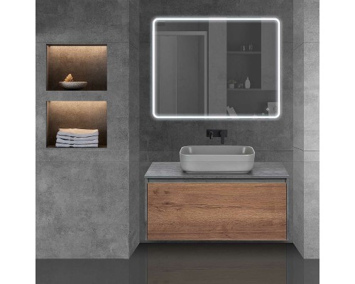 Тумба под раковину Vincea Mesa 100 VMC-2MS100TB подвесная T.Oak Beton