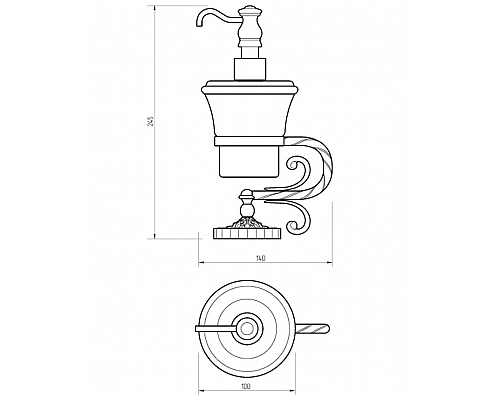 Дозатор для жидкого мыла Migliore Edera 16889 Бронза