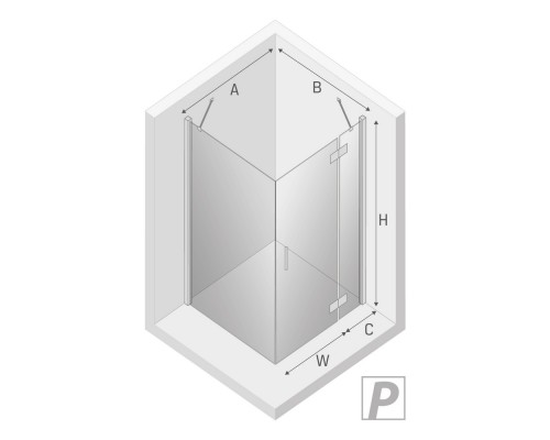 Душевое ограждение NEW TRENDY NEW RENOMA R 80x100x195 D-0112A/D-0085B (хром)