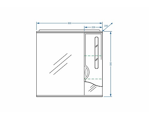 Зеркальный шкаф Stella Polar Сильва 80 SP-00000206