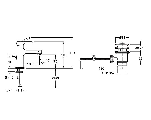 Смеситель для раковины Jacob Delafon E8776CP