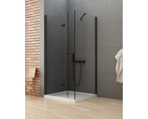Душевое ограждение NEW TRENDY NEW SOLEO BLACK складные двери L 90x110x195 (черный)