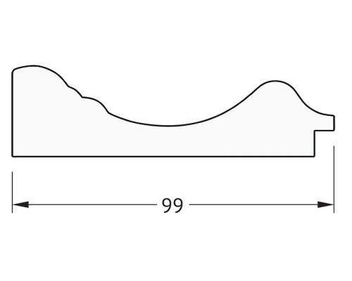 Зеркало Evoform Exclusive 119х59 BY 3497 с фацетом в багетной раме - Травленое серебро 99 мм