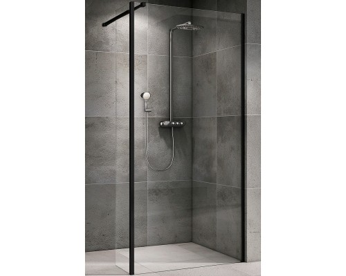 Душевая перегородка Abber Immer Offen 120 AG66120B профиль Черный стекло прозрачное