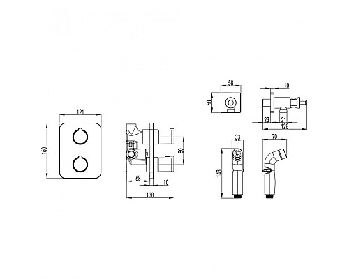 Гигиенический душ со смесителем Lemark Yeti LM7820C Хром