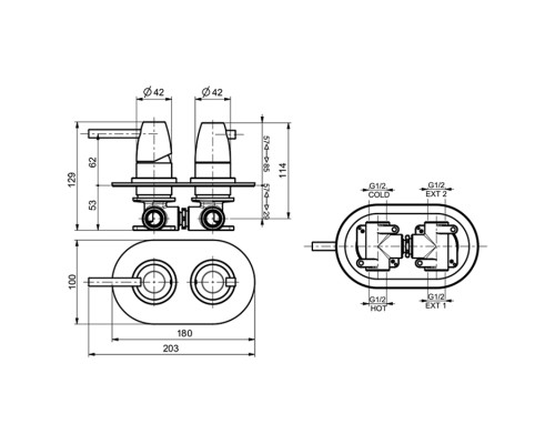 Смеситель для ванны и душа Webert Opera Moderna OE860101015