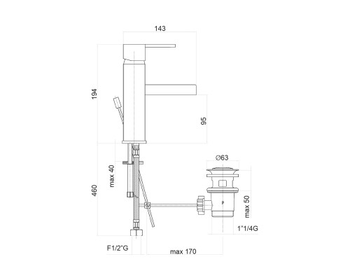 Смеситель для раковины Fiore XS 71CR7705 хром