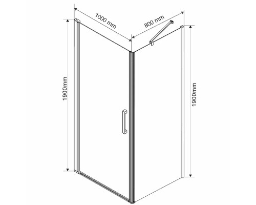 Душевой уголок Vincea Orta 100x80 Хром