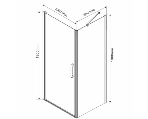 Душевой уголок Vincea Orta 100x80 Хром