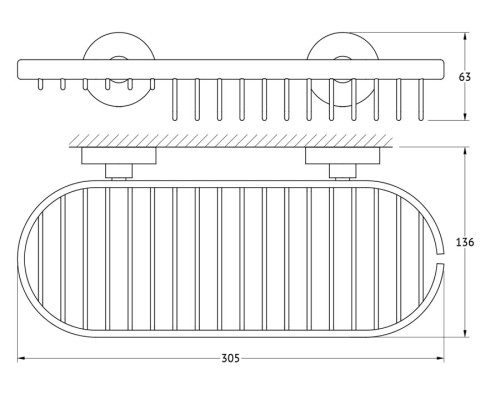 Полочка-решетка с мыльницей (хром) Artwelle HAR 019 31 см