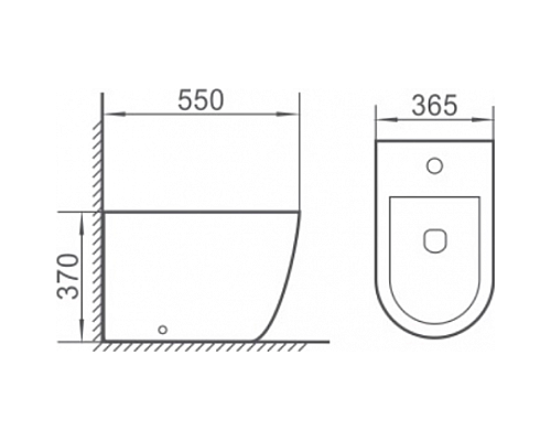 Биде Boheme Nero 962/2 подвесное Черное матовое