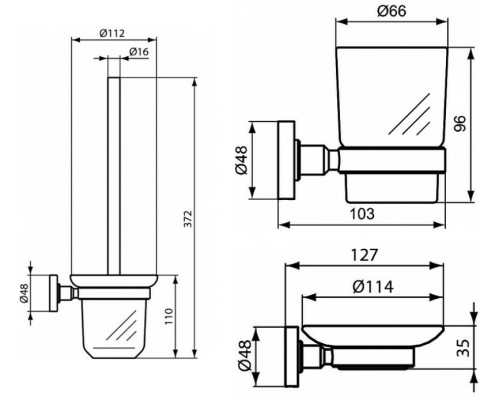 Набор аксессуаров для ванной Ideal Standard IOM A9245XG Черный шелк