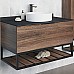 Тумба с раковиной Comforty Порто 90 00-00008927 подвесная Дуб темно-коричневый