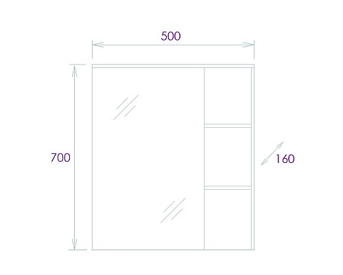 Зеркальный шкаф Onika Легран 50.00У 205022 Дуб галифакс